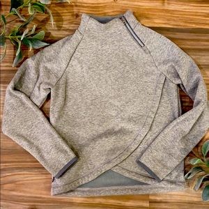 athleta girl gray zip up on the neck sweatshirt